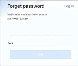 Ecran de introducere a codului de verificare